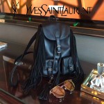 YSL 421943 最新專櫃新款意大利原版牛皮流蘇裝飾小號休閒雙肩包