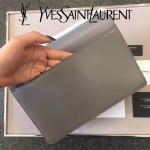 YSL 442906-6 王子文鄭秀文同款灰色原單牙籤紋牛皮大號單肩斜挎包