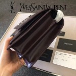 YSL 442906-5 王子文鄭秀文同款棗紅色原單牙籤紋牛皮大號單肩斜挎包