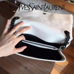 YSL 438176Q-2 專櫃同步白色原版魚子醬皮槍色五金單肩斜挎包