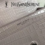 YSL 441972E-2 舒淇同款灰色原版鱷魚紋牛皮小號單肩斜挎包