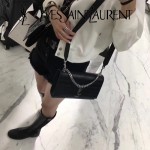 YSL 446753E 名媛必備kate bag黑色原版鱷魚紋牛皮單肩斜挎包