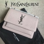 YSL 441972E-2 舒淇同款灰色原版鱷魚紋牛皮小號單肩斜挎包