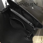 YSL 438176Q 專櫃同步黑色原版魚子醬皮槍色五金單肩斜挎包