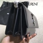 YSL 442906-3 王子文鄭秀文同款黑色原單牙籤紋牛皮小號單肩斜挎包