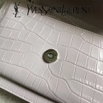 YSL 452157E-6 人氣熱銷sunset裸粉色原版鱷魚紋牛皮mini單肩斜挎包