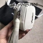YSL 425317-5 高貴奢華新款白色原版牛皮單肩斜挎包相機包