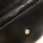 YSL 442906-4 王子文鄭秀文同款黑色原單牙籤紋牛皮大號單肩斜挎包