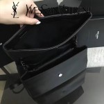 YSL 438176Q 專櫃同步黑色原版魚子醬皮槍色五金單肩斜挎包