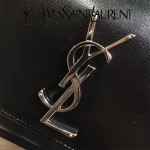 YSL 442906-3 王子文鄭秀文同款黑色原單牙籤紋牛皮小號單肩斜挎包