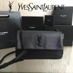 YSL 438176Q 專櫃同步黑色原版魚子醬皮槍色五金單肩斜挎包