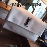 YSL 438176Q-2 專櫃同步白色原版魚子醬皮槍色五金單肩斜挎包