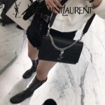 YSL 446753E 名媛必備kate bag黑色原版鱷魚紋牛皮單肩斜挎包