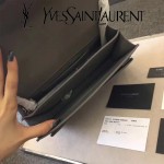 YSL 442906-6 王子文鄭秀文同款灰色原單牙籤紋牛皮大號單肩斜挎包