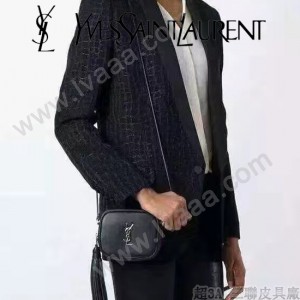 YSL 425317-6 高貴奢華新款黑色原版牛皮單肩斜挎包相機包