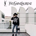 YSL 441972E-3 舒淇同款黑色原版魚子醬牛皮小號單肩斜挎包