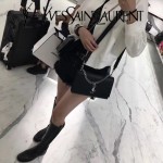 YSL 446753E 名媛必備kate bag黑色原版鱷魚紋牛皮單肩斜挎包