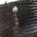 YSL 442906E 高端新款女士黑色原版鱷魚紋牛皮大號單肩斜挎包