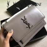 YSL 442906-2 王子文鄭秀文同款灰色原單牙籤紋牛皮小號單肩斜挎包
