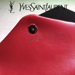 YSL 467072-2 專櫃同步新款棗紅色原版小牛皮單肩斜挎包翻蓋包