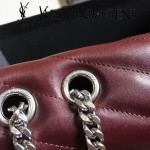 YSL 459749-3 時尚百搭棗紅色原版羊皮大容量單肩斜挎包