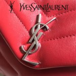 YSL 467072-2 專櫃同步新款棗紅色原版小牛皮單肩斜挎包翻蓋包
