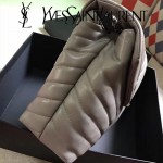 YSL 459749-2 時尚百搭灰色原版羊皮大容量單肩斜挎包