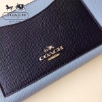 COACH-57605-2 全新時尚新款手掌紋拼色全皮女士長款拉鏈錢包