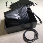 YSL 467072 專櫃同步新款黑色原版小牛皮單肩斜挎包翻蓋包