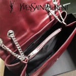 YSL 459749-3 時尚百搭棗紅色原版羊皮大容量單肩斜挎包