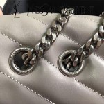YSL 459749-2 時尚百搭灰色原版羊皮大容量單肩斜挎包