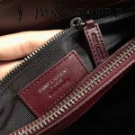 YSL 459749-3 時尚百搭棗紅色原版羊皮大容量單肩斜挎包