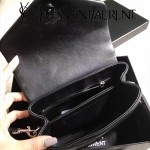 YSL 467072 專櫃同步新款黑色原版小牛皮單肩斜挎包翻蓋包