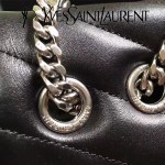 YSL 459749 時尚百搭黑色原版羊皮大容量單肩斜挎包