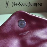 YSL 459749-3 時尚百搭棗紅色原版羊皮大容量單肩斜挎包