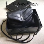 YSL 467072 專櫃同步新款黑色原版小牛皮單肩斜挎包翻蓋包