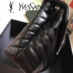 YSL 459749 時尚百搭黑色原版羊皮大容量單肩斜挎包