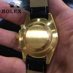 ROLEX-012-8 新款商務男士宇宙型迪通拿瑞士機芯土豪金皮帶款腕錶