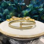 Cartier 飾品-004 2017經典款亞金版JUSTE UN CLOU 系列亞金材質電鍍厚金黃金玫瑰金釘子帶鑽手鐲