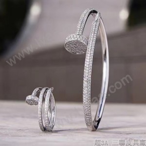 Cartier 飾品-004 2017經典款亞金版JUSTE UN CLOU 系列亞金材質電鍍厚金黃金玫瑰金釘子帶鑽手鐲