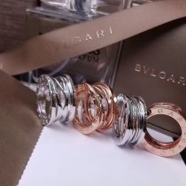 BVLGARI-0007 寶格麗經典寬版窄版玫瑰金亞金材質鏤空戒指