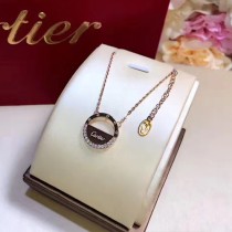Cartier-0108 卡地亞S925純銀帶logo尾鏈圓圈項鏈