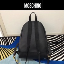 Moschino-070 專櫃復刻版本紙殼泰迪小熊黑色牛皮休閒雙肩包書包