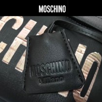 Moschino-070 專櫃復刻版本紙殼泰迪小熊黑色牛皮休閒雙肩包書包