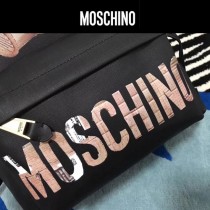 Moschino-070 專櫃復刻版本紙殼泰迪小熊黑色牛皮休閒雙肩包書包