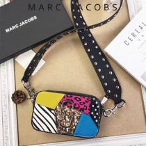 Marc Jacobs-001 宋佳趙麗穎同款Snapshot撞色復古金屬雙J扣D扣全新電鍍Logo相機包