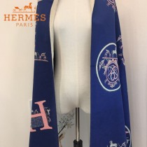 HERMES-0110-4特價圍巾 愛馬仕秋冬新款馬拉車標誌圖案羊毛混紡加厚款圍巾披肩