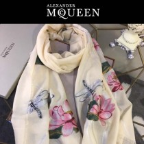 McQueen圍巾-02 麥昆潮流最新頂級羊絨剪花工藝長款圍巾