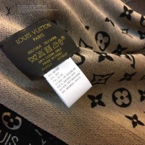 LV圍巾-06 路易威登新款羊絨加真絲Monogram提花長款圍巾