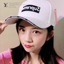 LV帽子-2 supreme聯名款潮流爆款精緻刺繡運動風情侶款鴨舌帽